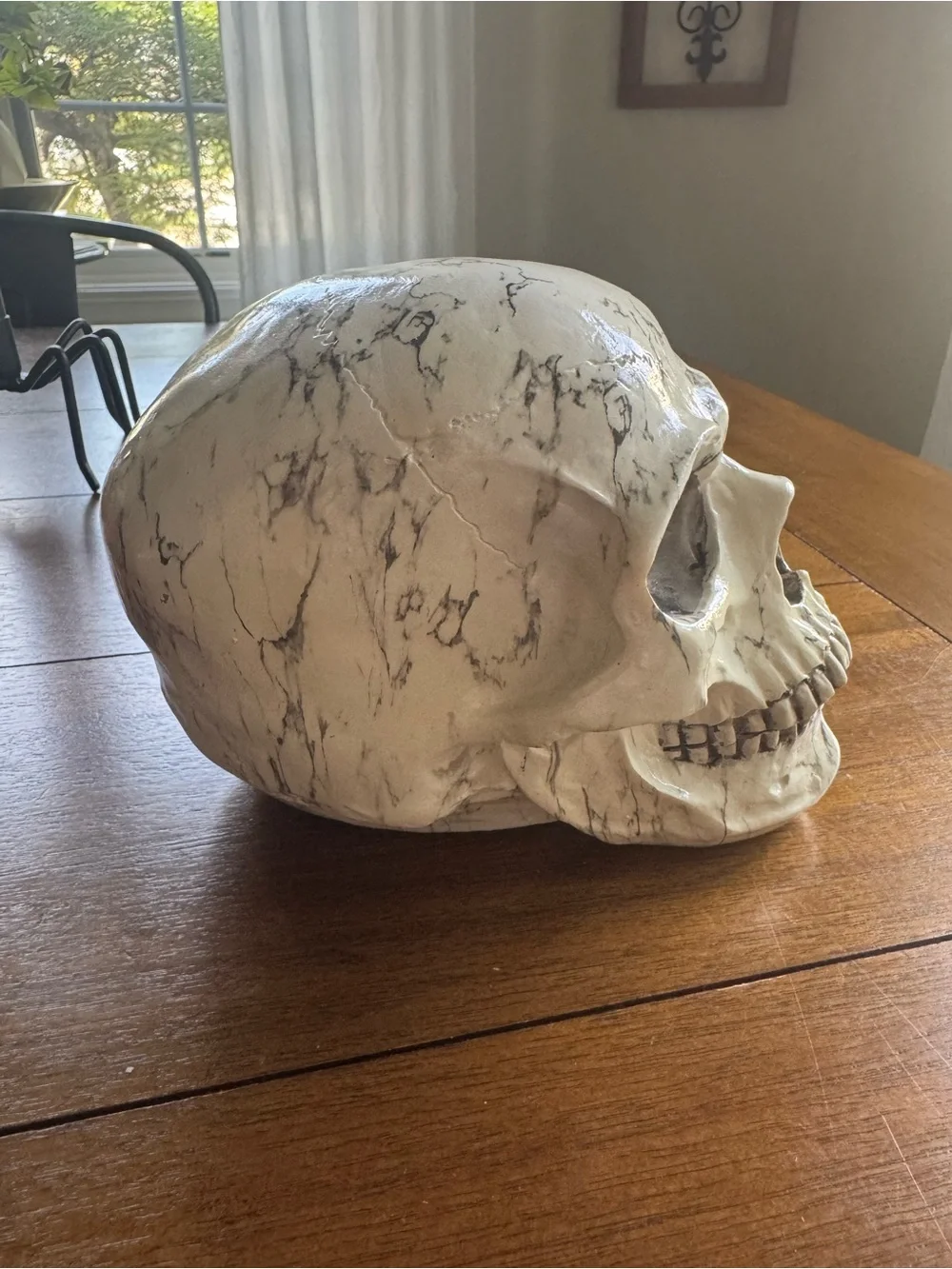 Halloween Decor Decorative Marble-Look Skull